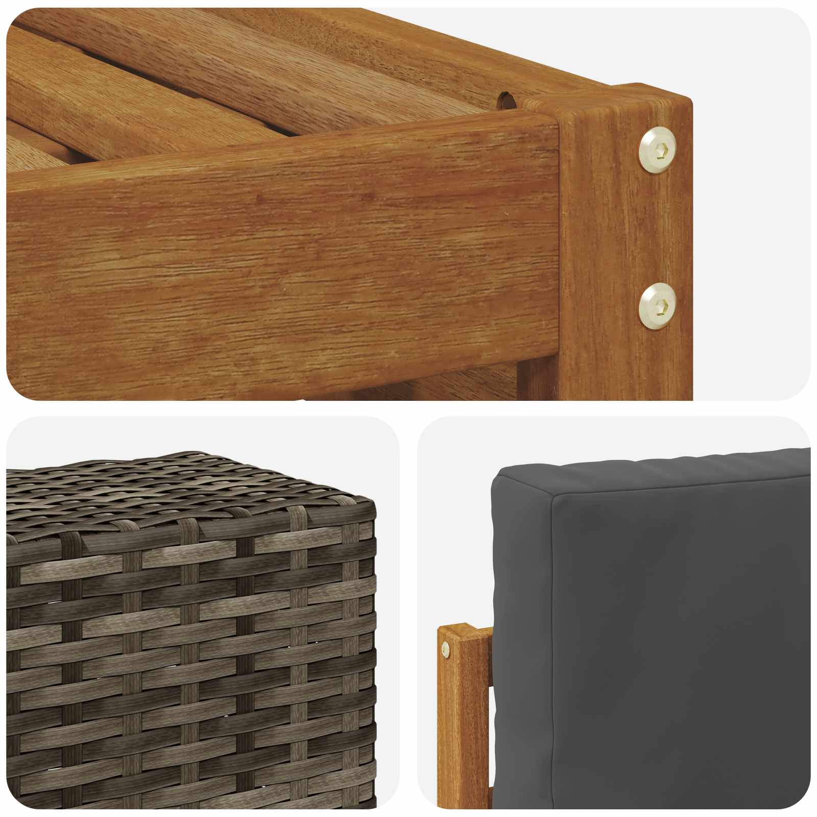 Set vanjskih sofa 7 kom. Prirodna i antracit