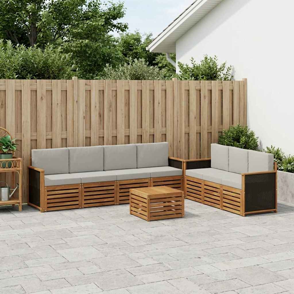 Setovi sofa s jastukom 8 pcs Čvrsto drvo akacije