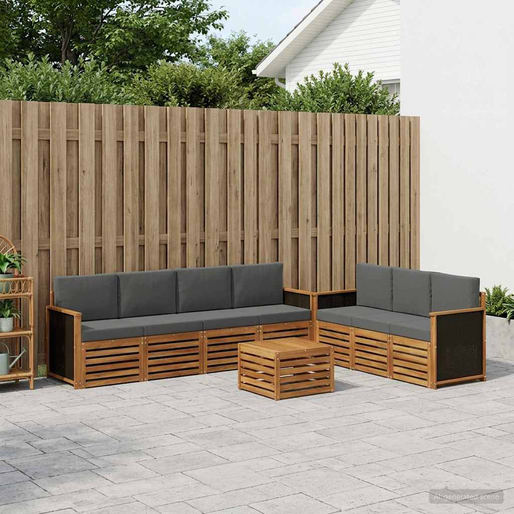 Setovi sofa s jastukom 8 pcs Čvrsto drvo akacije