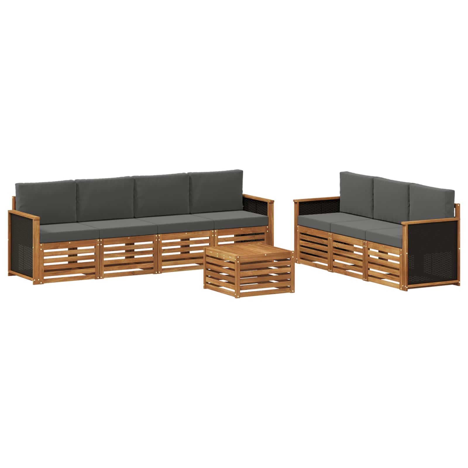 Setovi sofa s jastukom 8 pcs Čvrsto drvo akacije