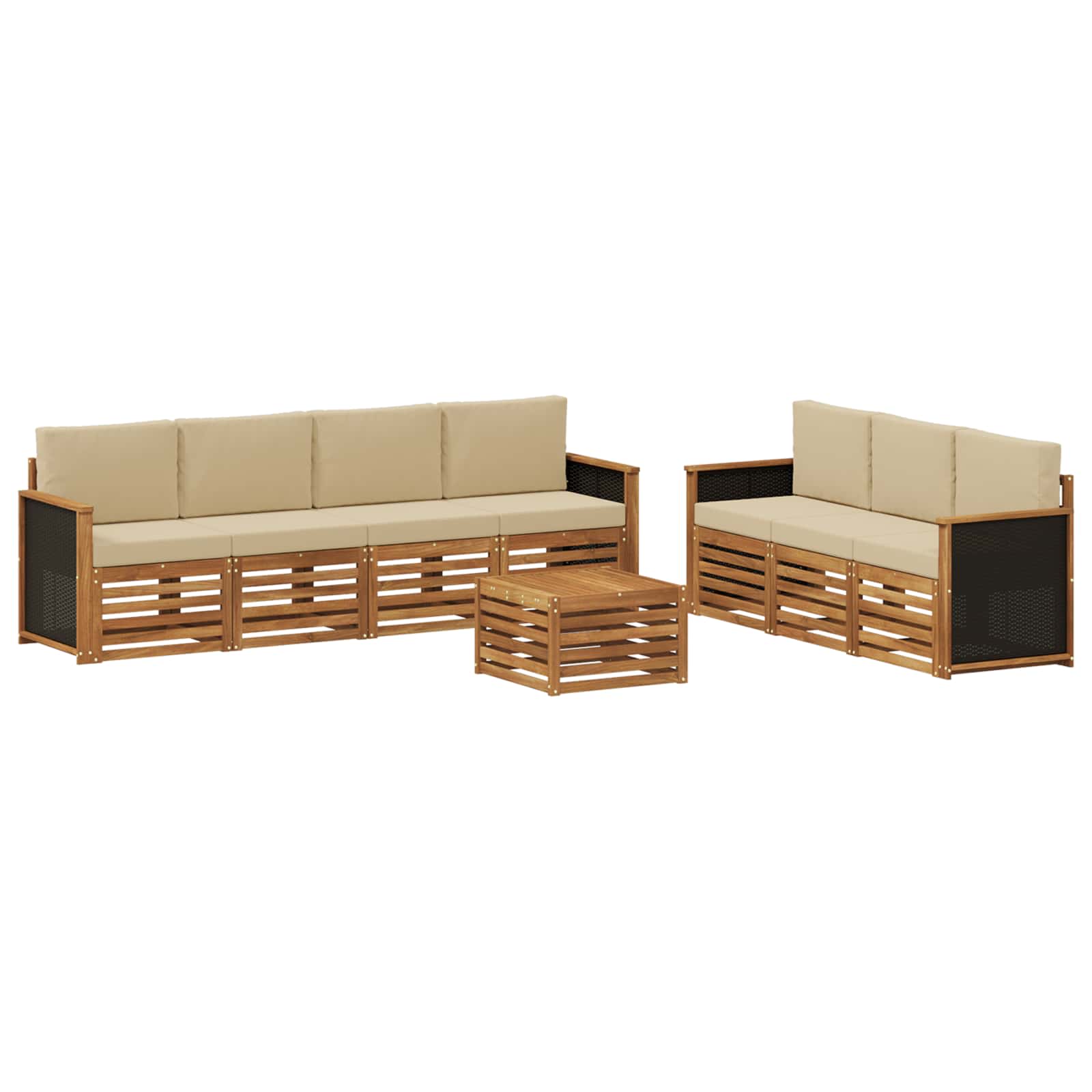 Setovi sofa s jastukom 8 pcs Čvrsto drvo akacije