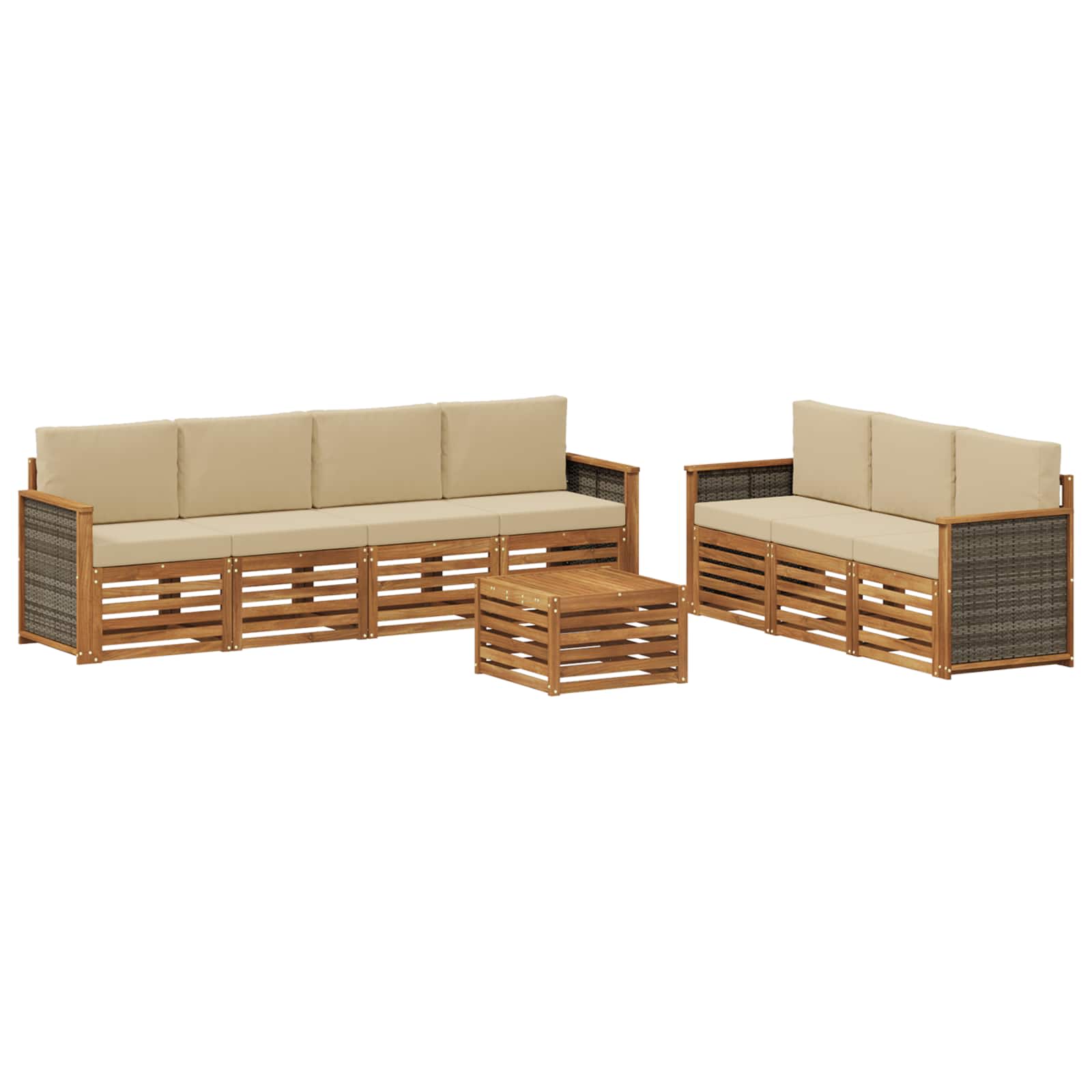 Setovi sofa s jastukom 8 pcs Čvrsto drvo akacije