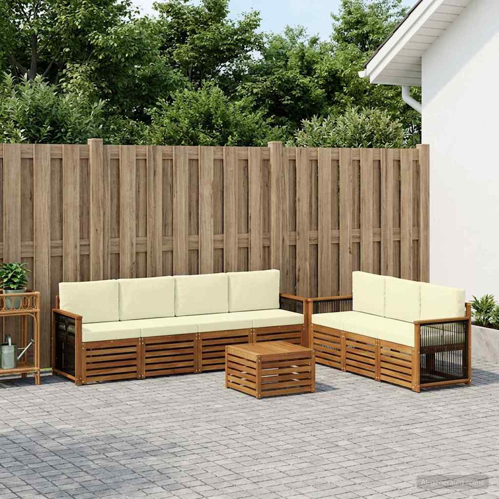 Setovi sofa s jastukom 8 pcs Čvrsto drvo akacije