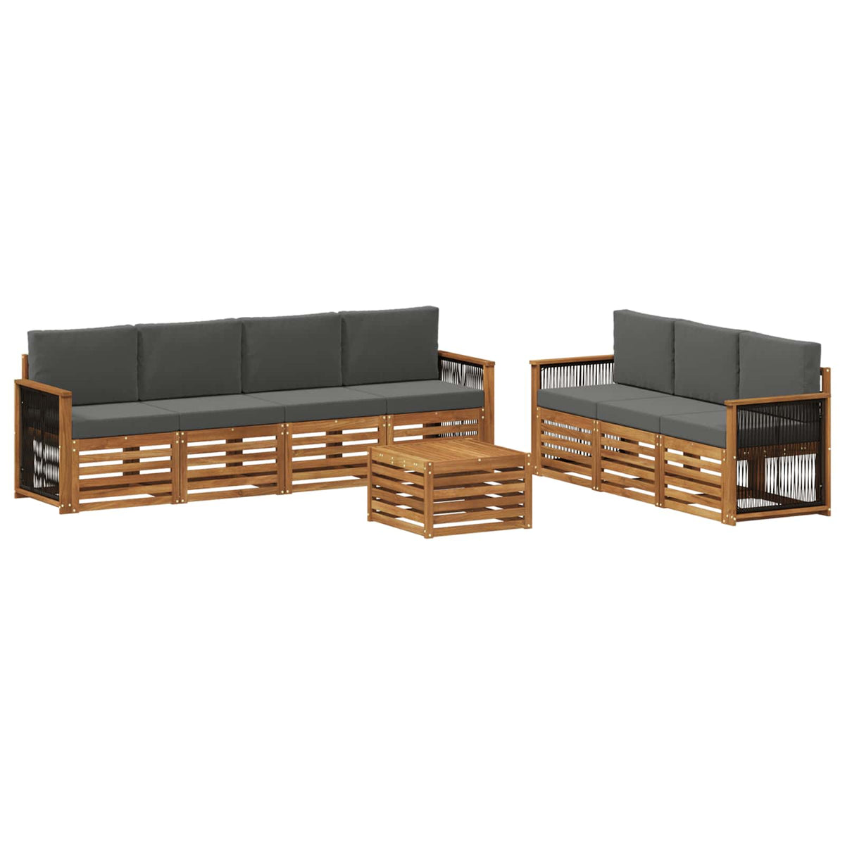 Setovi sofa 8 kom. Čvrsto drvo akacije