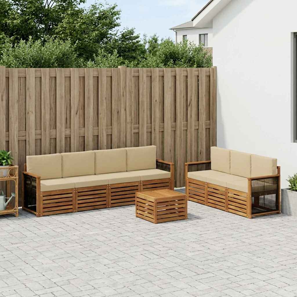 Setovi sofa s jastukom 8 pcs Čvrsto drvo akacije