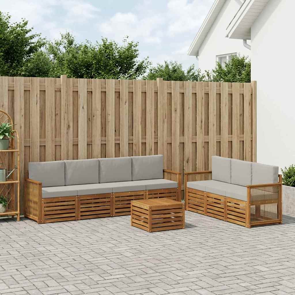 Setovi sofa 8 kom. Čvrsto drvo akacije