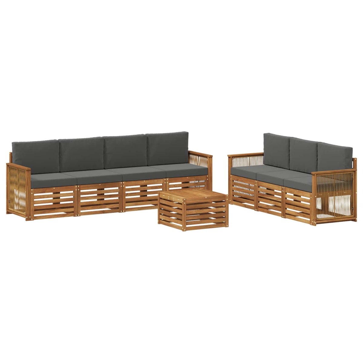 Setovi sofa 8 kom. Čvrsto drvo akacije