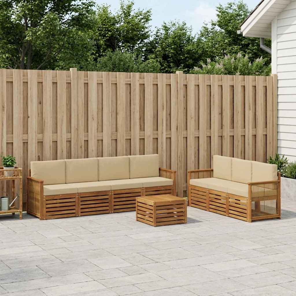 Setovi sofa s jastukom 8 pcs Čvrsto drvo akacije