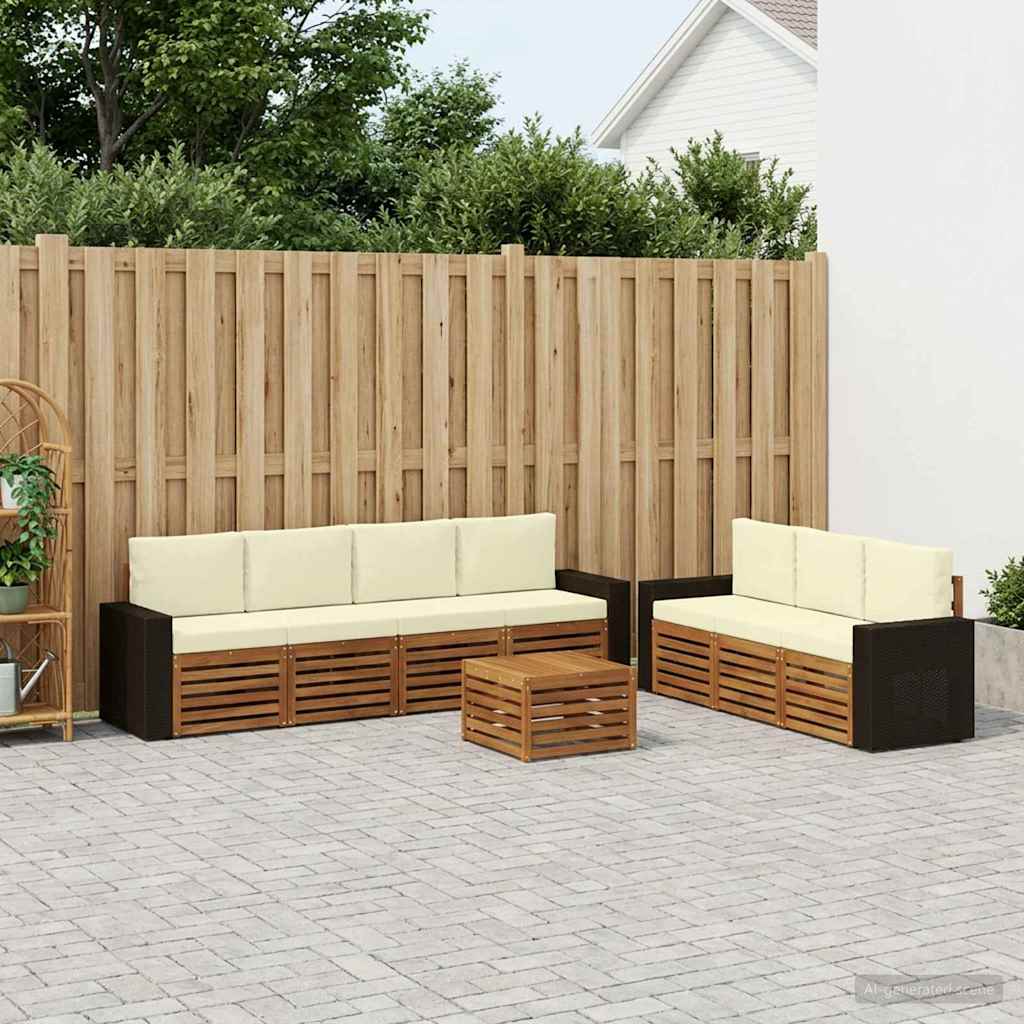 Setovi sofa s jastukom 8 pcs Čvrsto drvo akacije