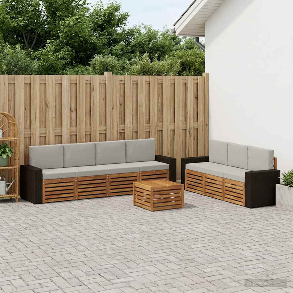 Setovi sofa 8 kom. Čvrsto drvo akacije