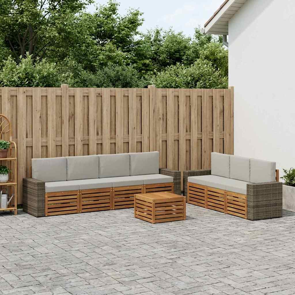 Setovi sofa s jastukom 8 pcs Čvrsto drvo akacije