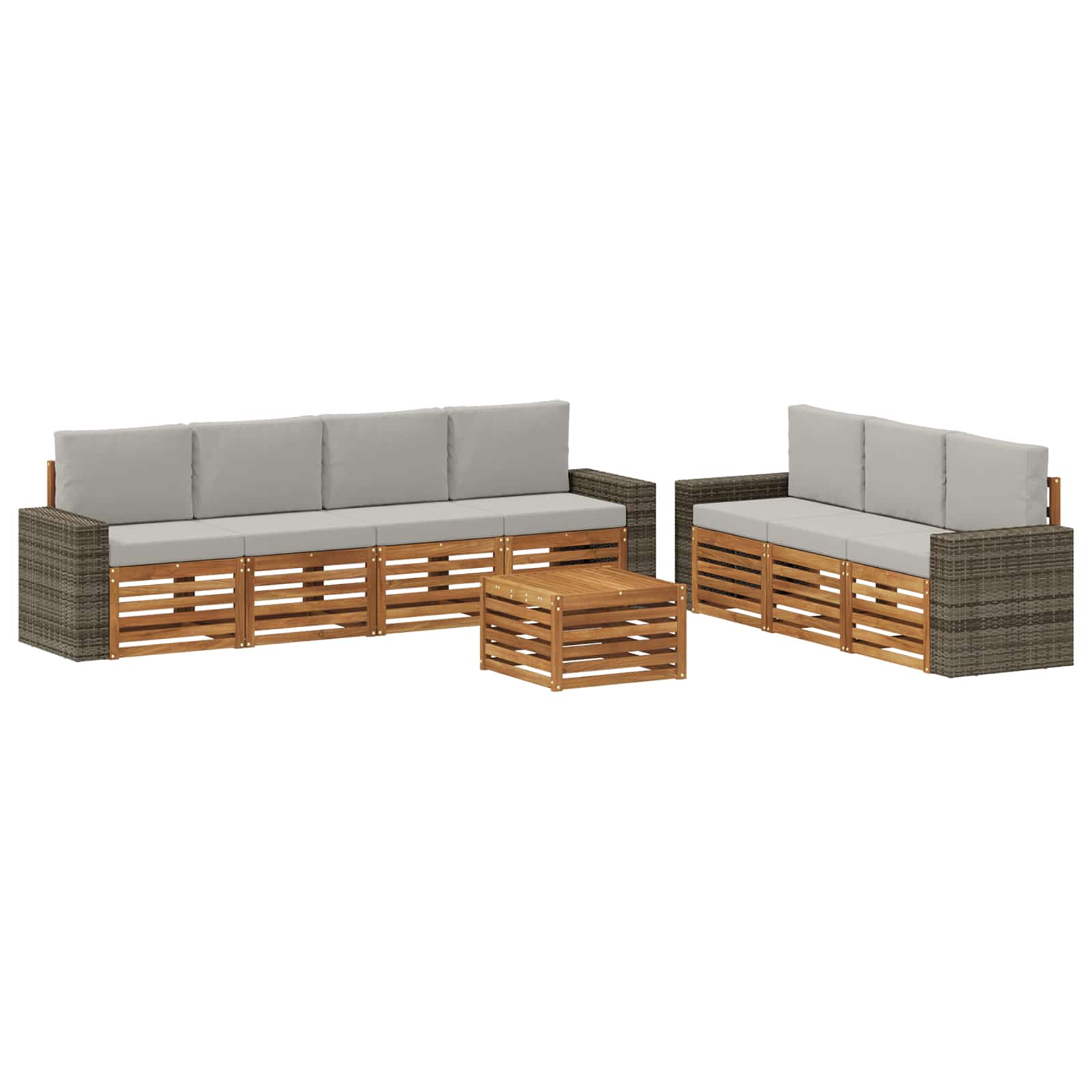 Setovi sofa s jastukom 8 pcs Čvrsto drvo akacije