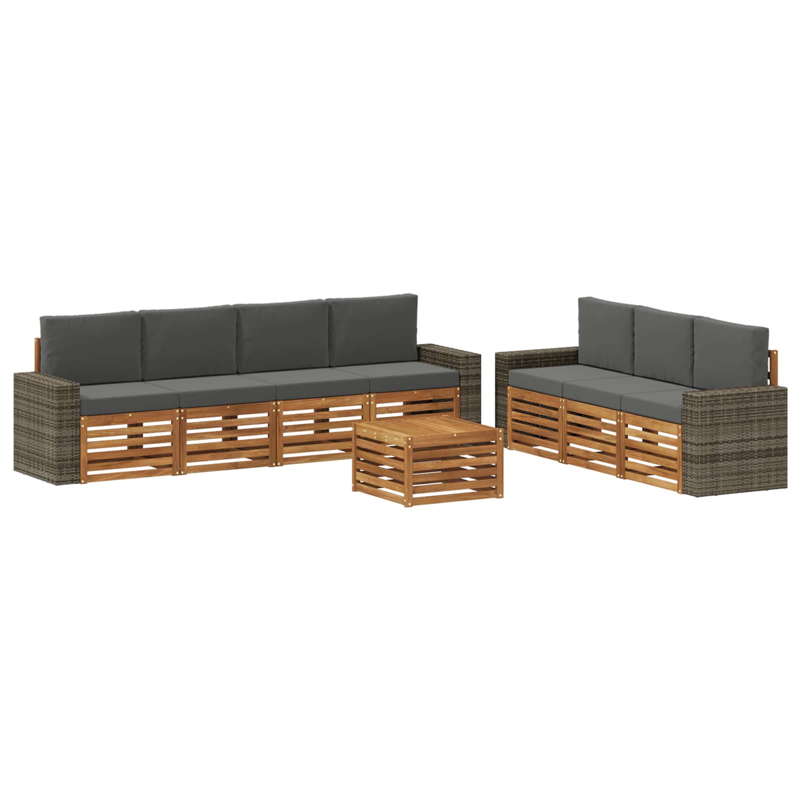 Setovi sofa s jastukom 8 pcs Čvrsto drvo akacije