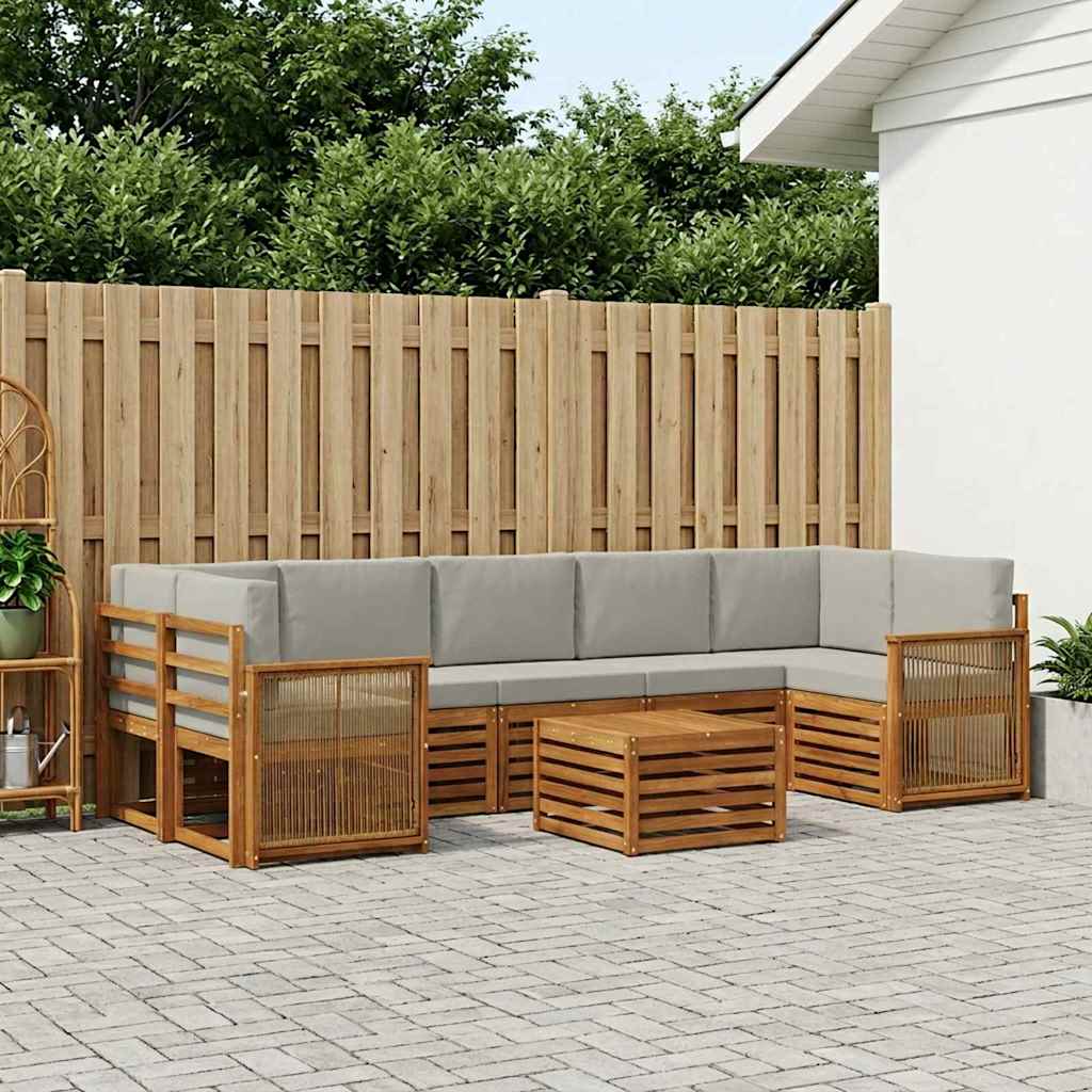 Set vanjskih sofa 8 kom. Prirodna i svjetlosiva