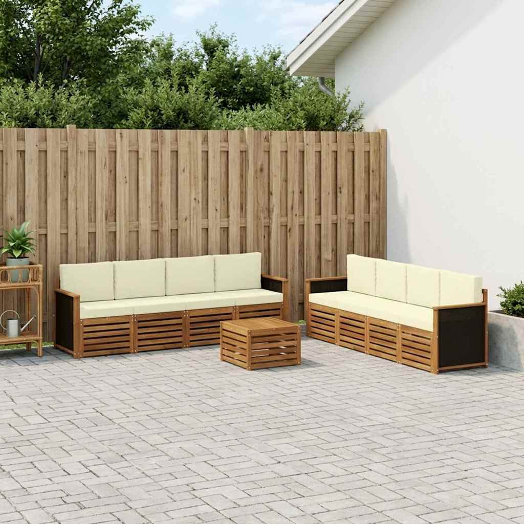 Setovi sofa s jastukom 9 pcs Čvrsto drvo akacije