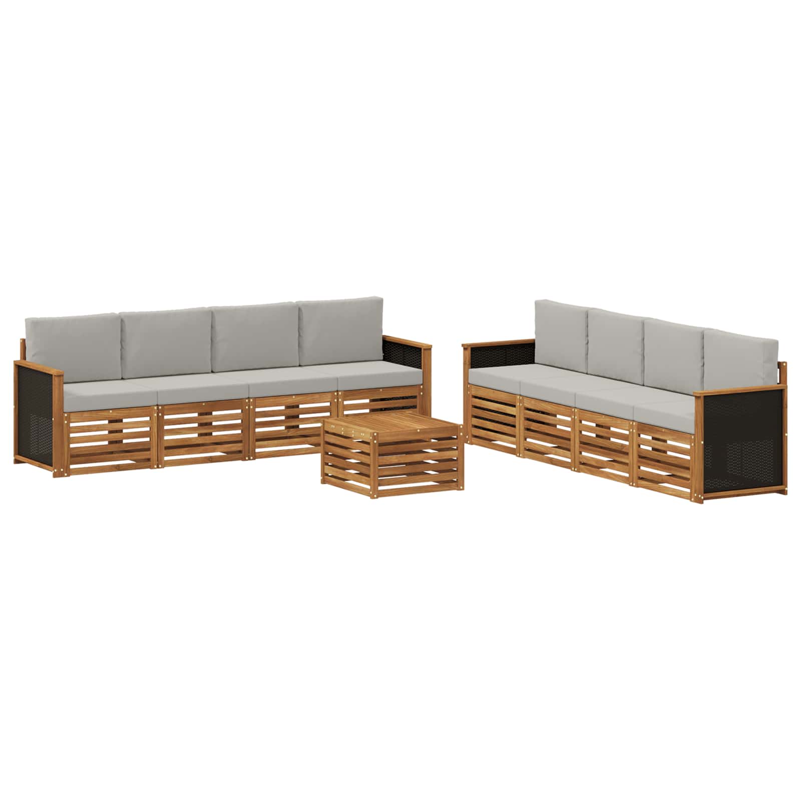 Setovi sofa s jastukom 9 pcs Čvrsto drvo akacije