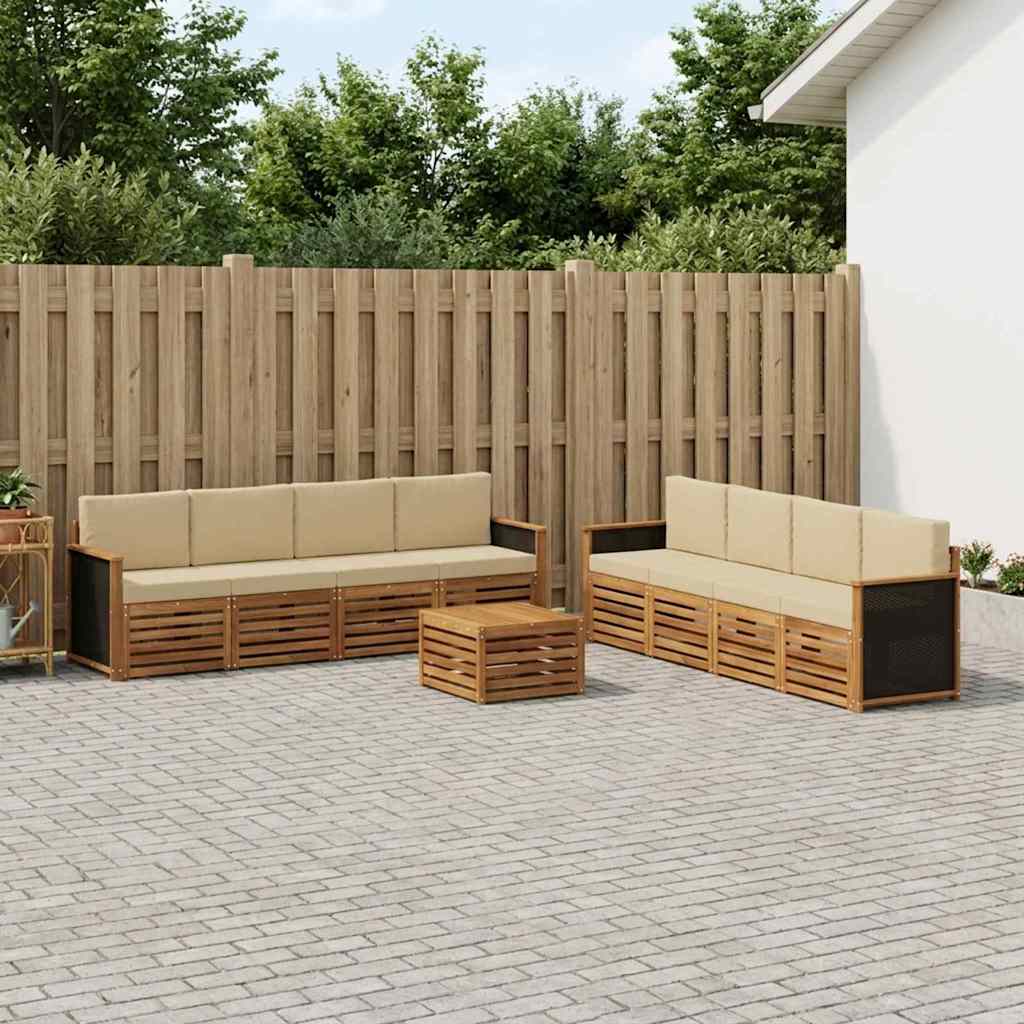Setovi sofa s jastukom 9 pcs Čvrsto drvo akacije