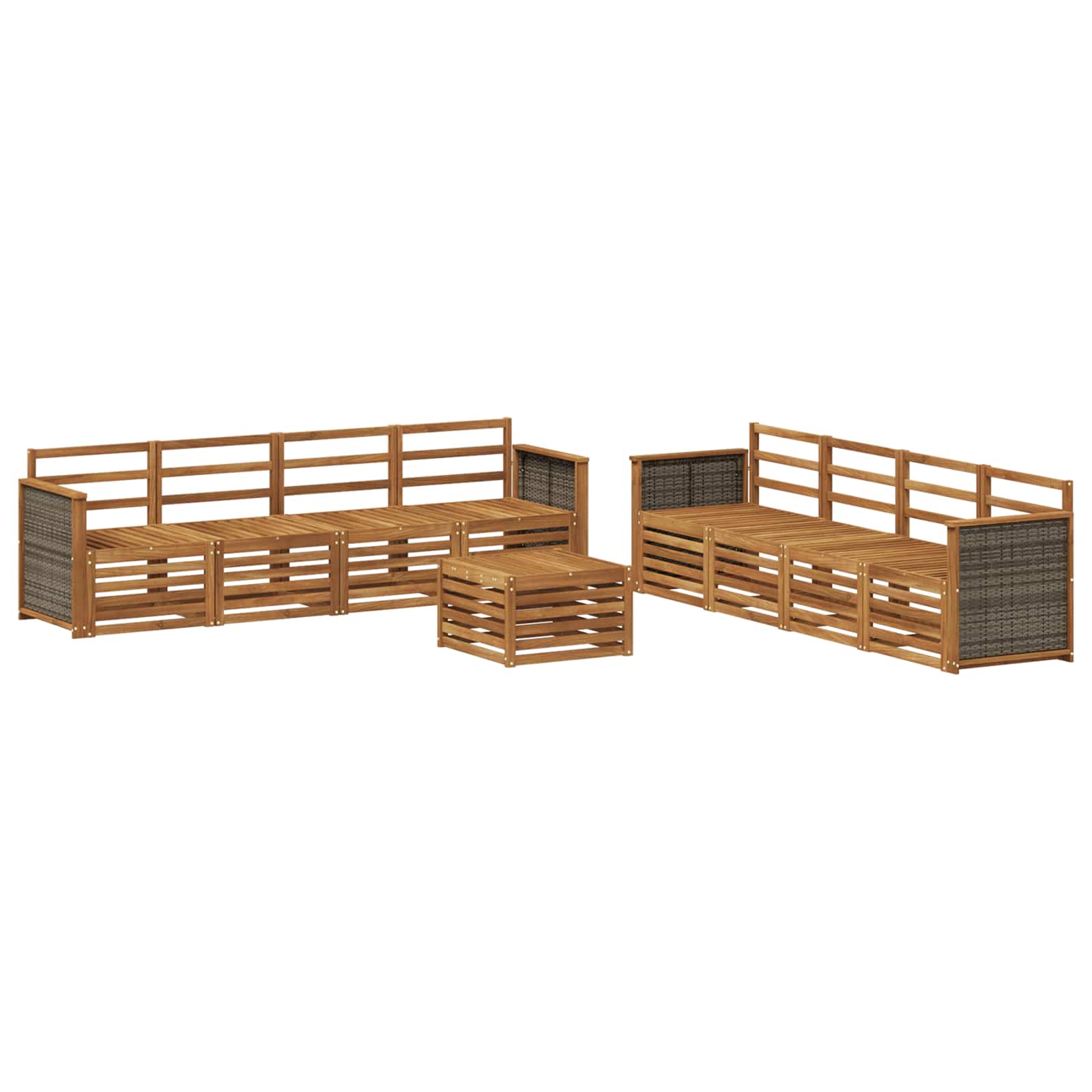 Setovi sofa 9 pcs Čvrsto drvo akacije