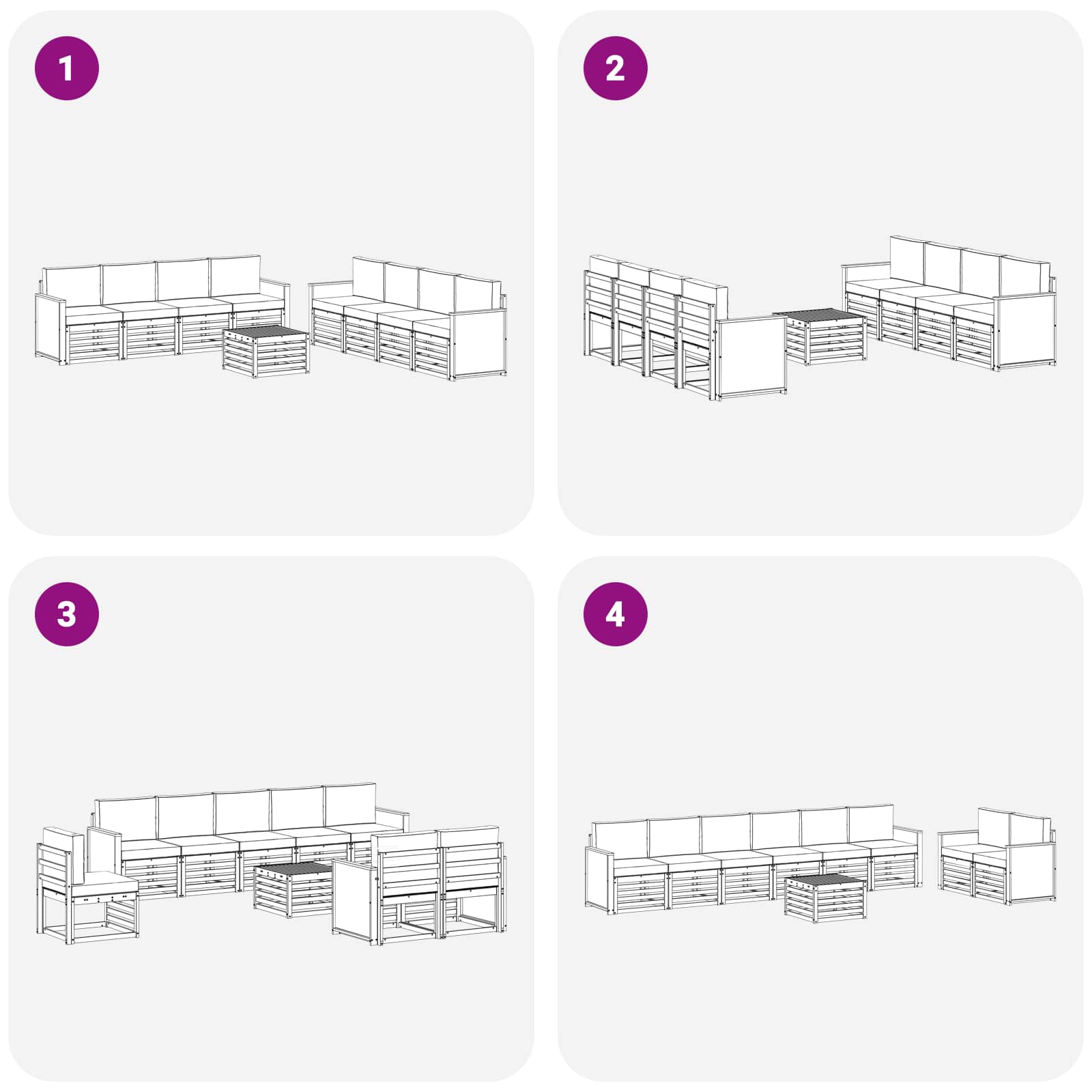 Setovi sofa s jastukom 9 pcs Čvrsto drvo akacije