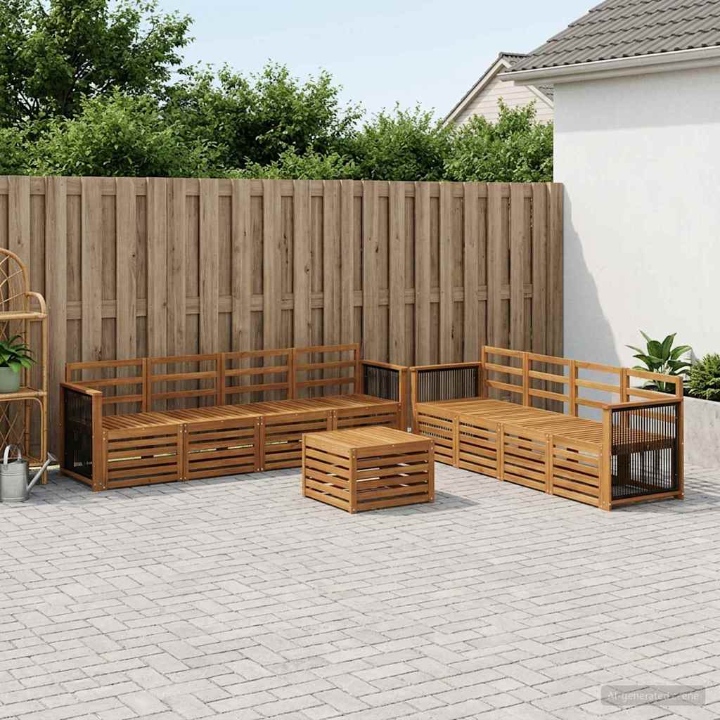 Setovi sofa 9 pcs Čvrsto drvo akacije