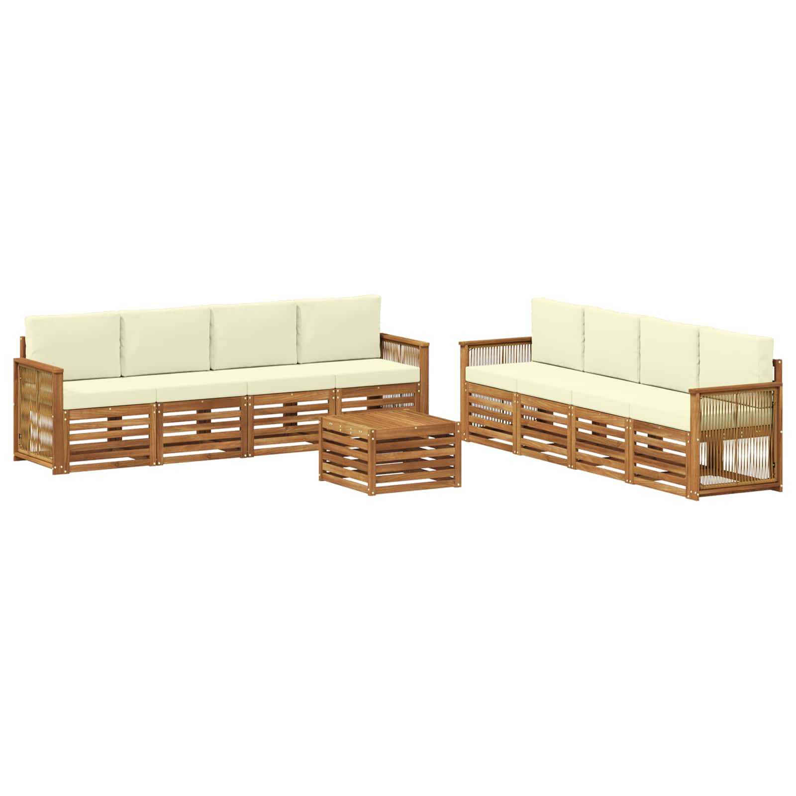 Setovi sofa s jastukom 9 pcs Čvrsto drvo akacije