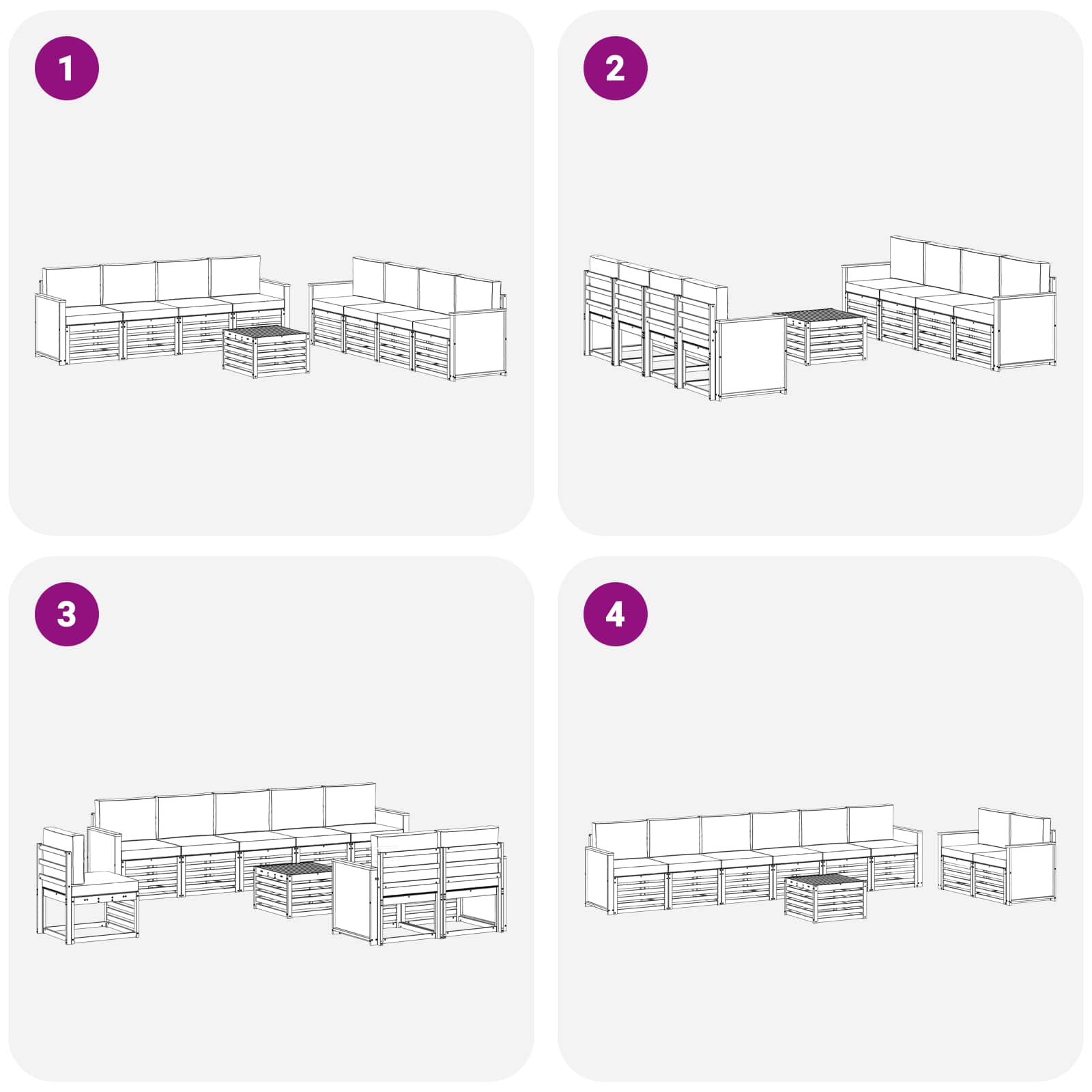 Setovi sofa s jastukom 9 pcs Čvrsto drvo akacije