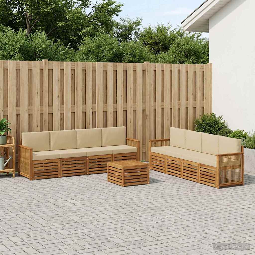 Setovi sofa s jastukom 9 pcs Čvrsto drvo akacije