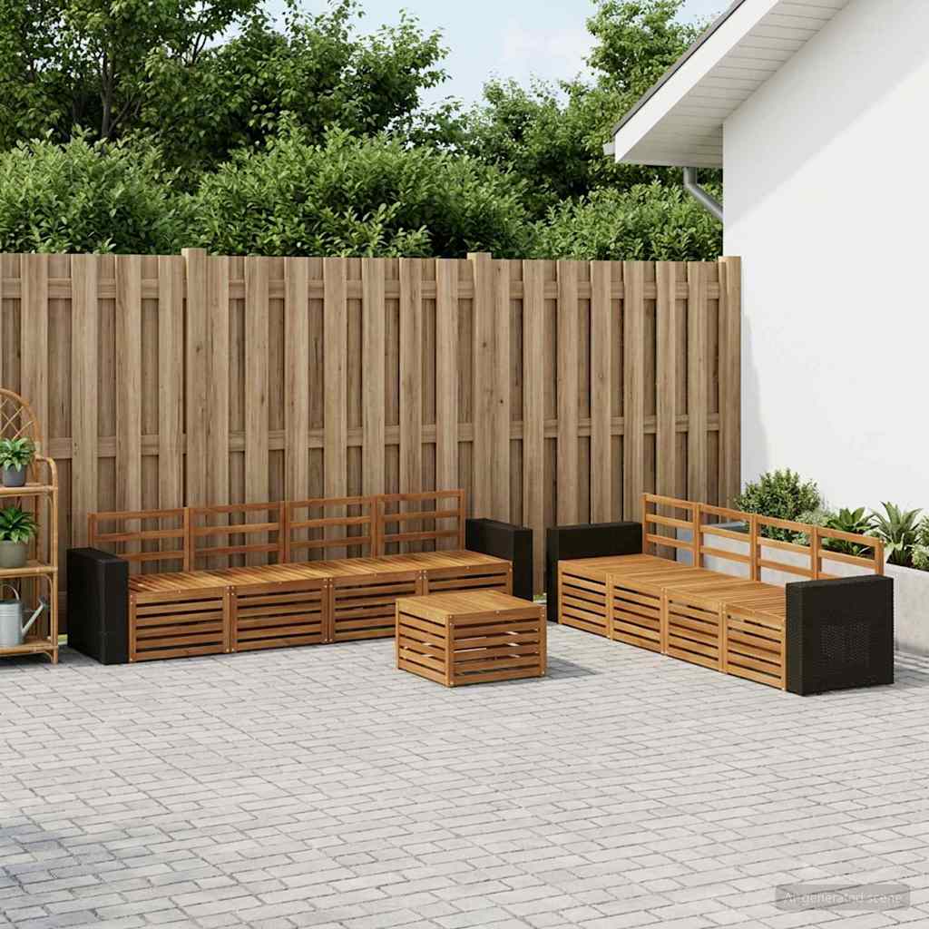 Setovi sofa 9 pcs Čvrsto drvo akacije