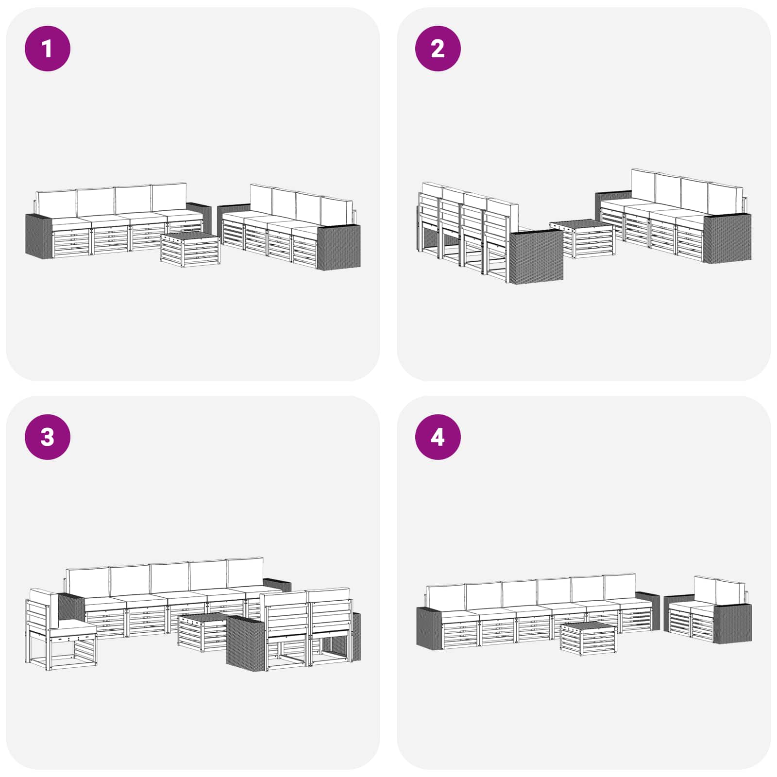 Setovi sofa s jastukom 9 pcs Čvrsto drvo akacije