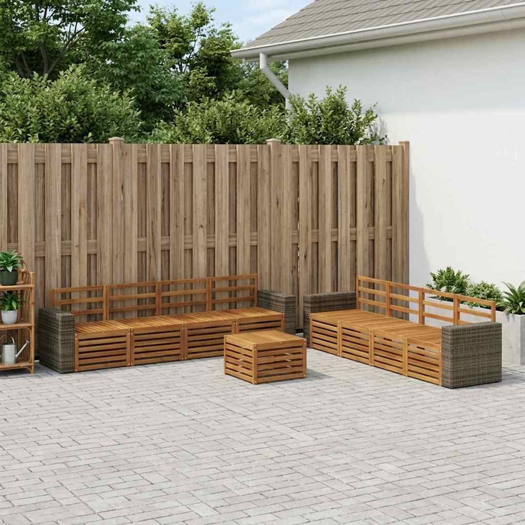 Setovi sofa 9 pcs Čvrsto drvo akacije