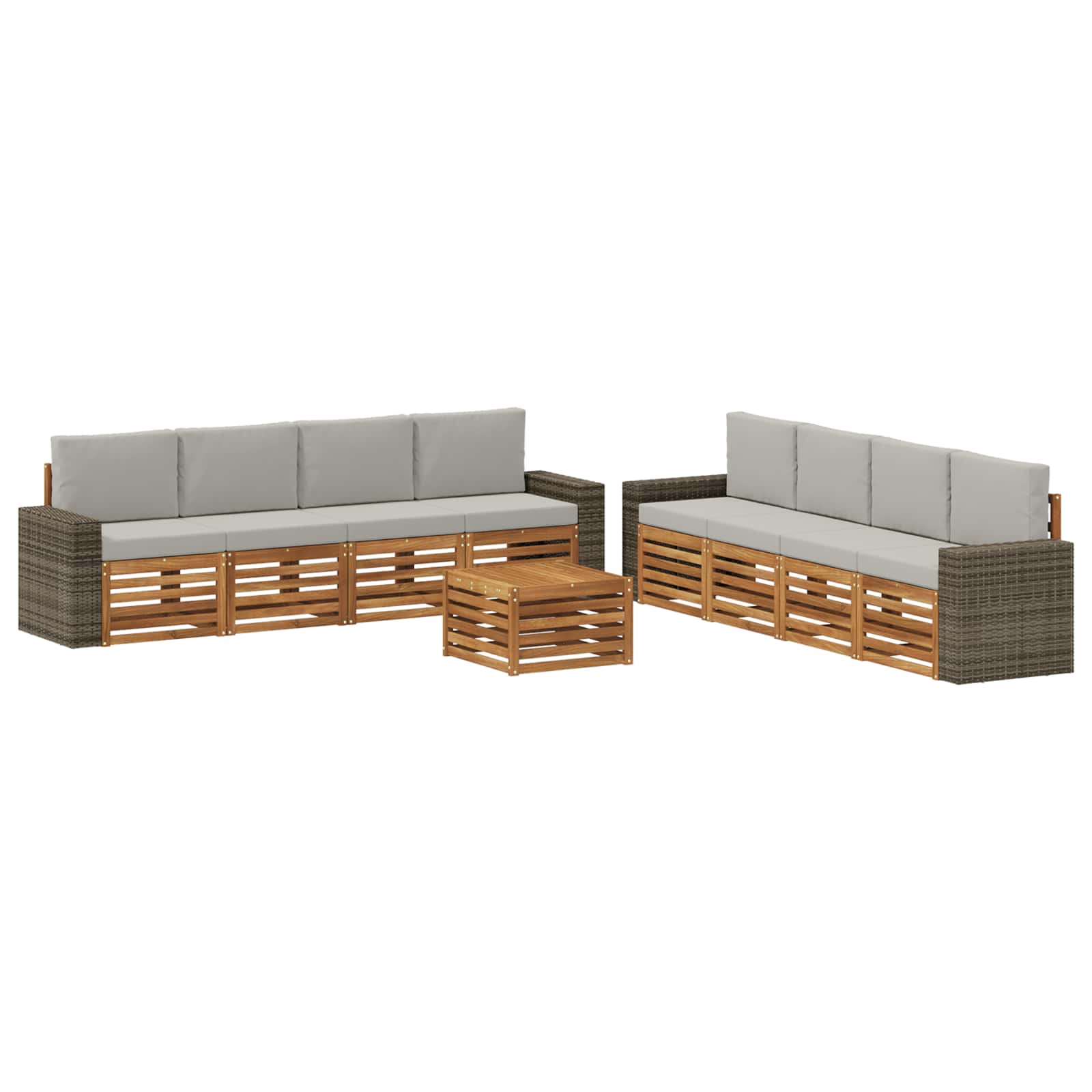 Setovi sofa s jastukom 9 pcs Čvrsto drvo akacije