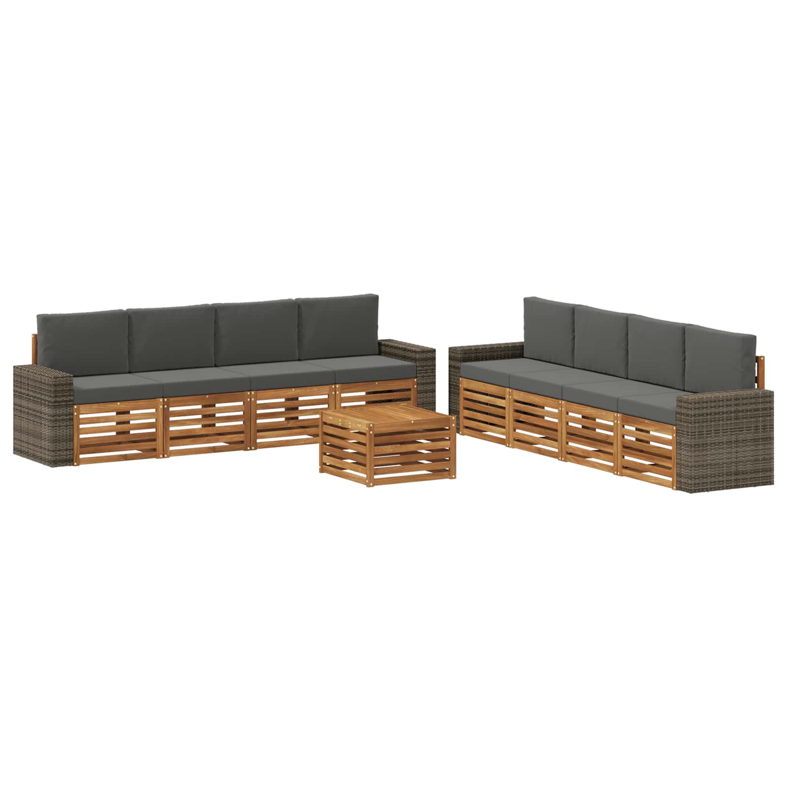 Setovi sofa s jastukom 9 pcs Čvrsto drvo akacije