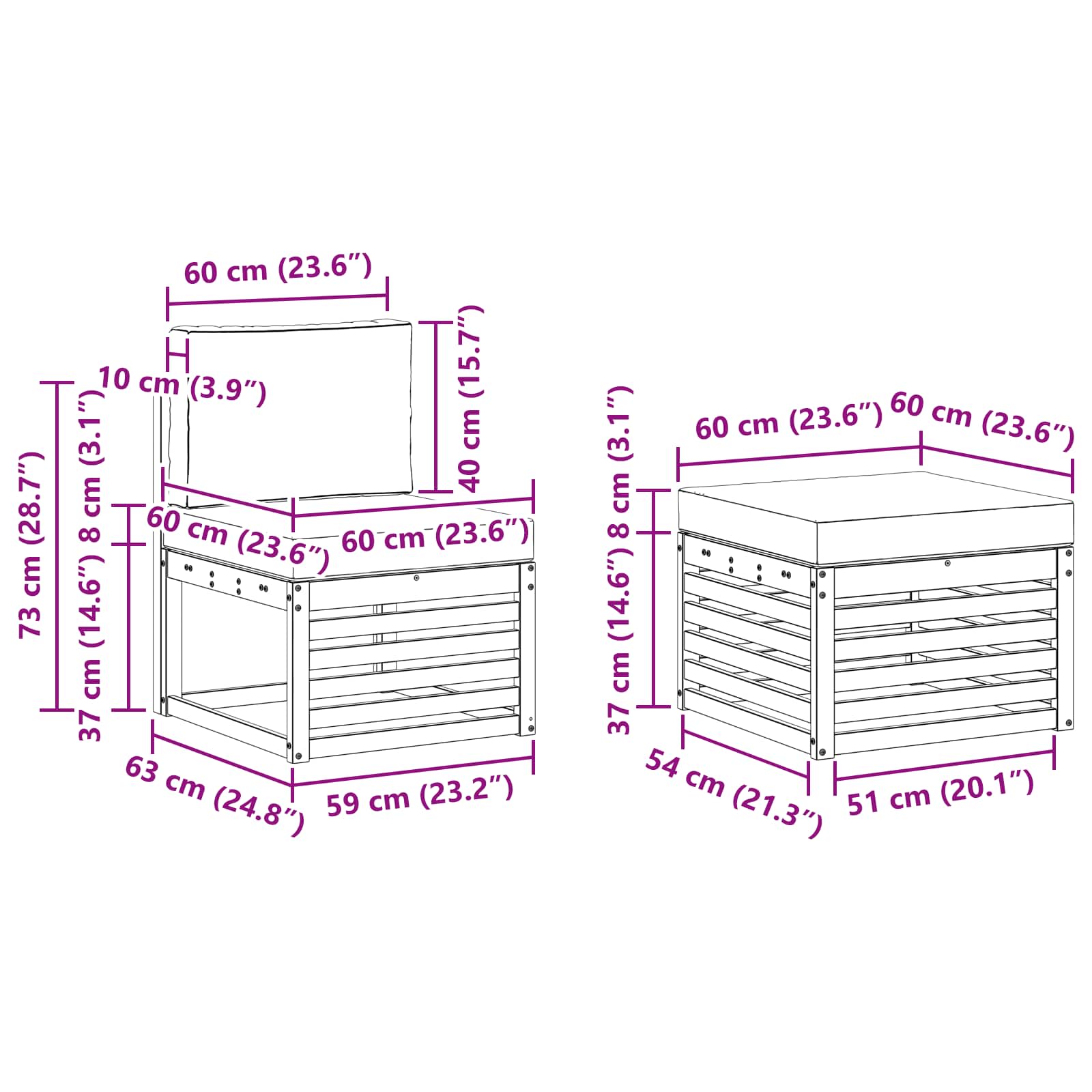 Set vanjskih sofa 4 pcs Prirodna i svjetlosiva