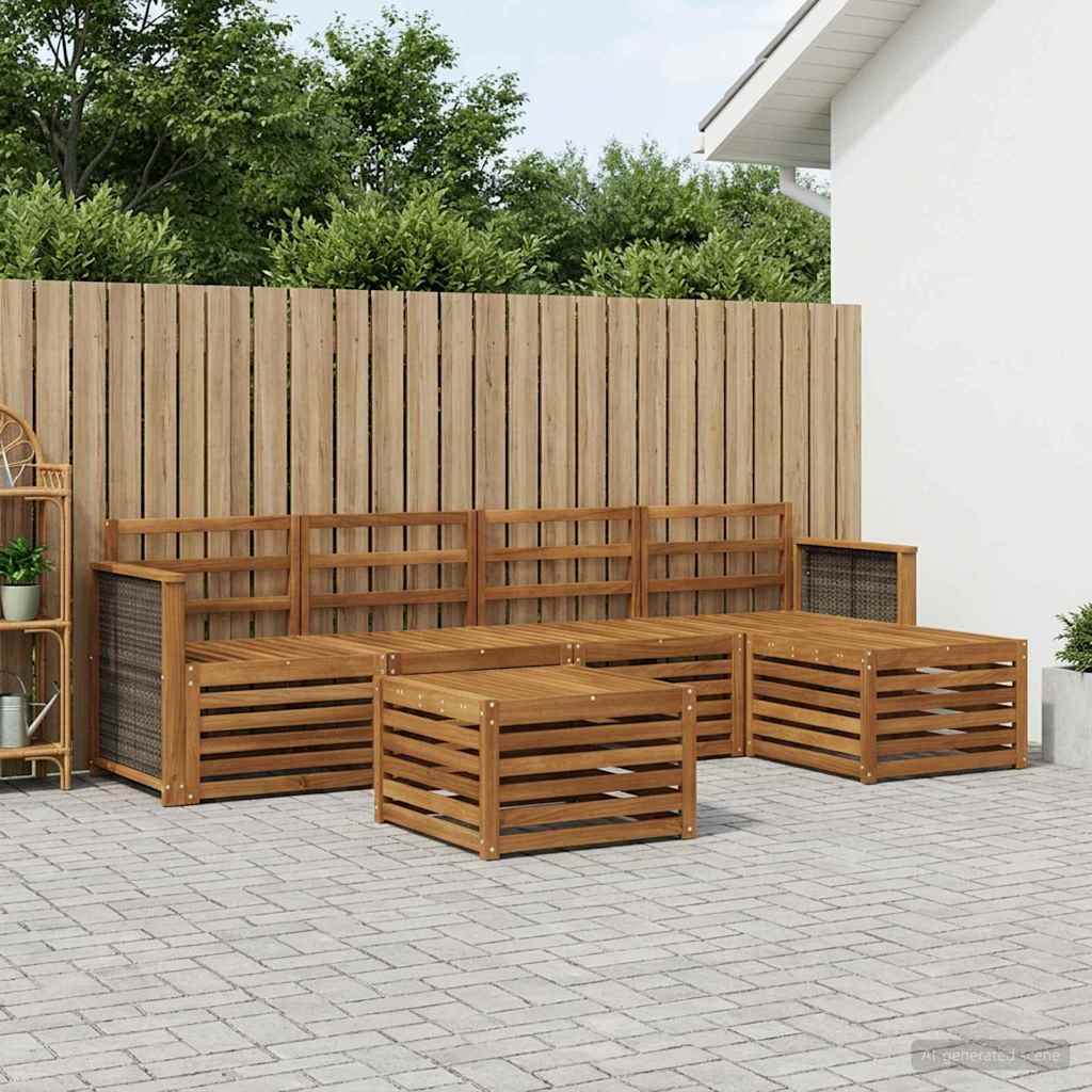 Set vanjskih sofa 6 kom. Prirodna