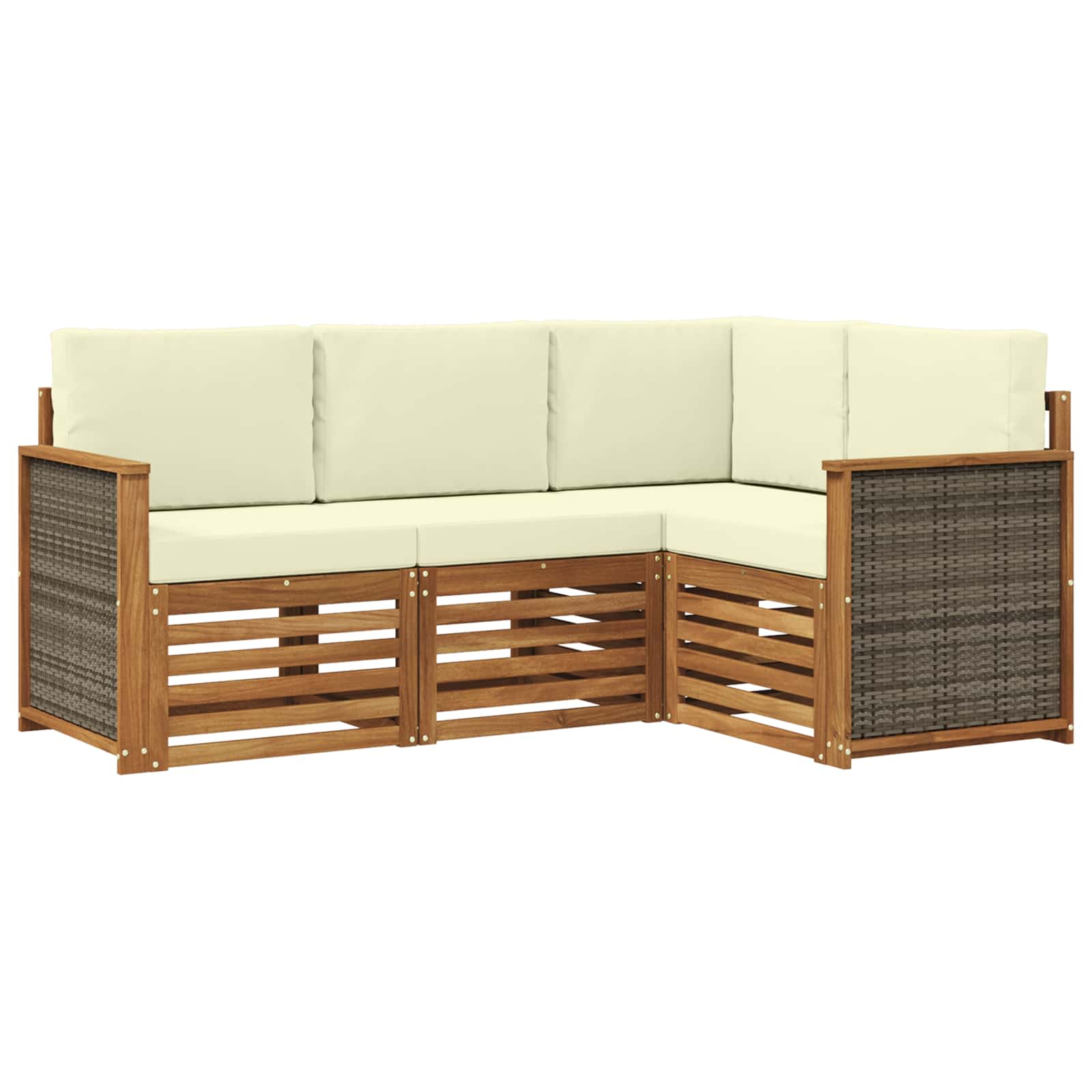Setovi sofa s jastukom 4 pcs Čvrsto drvo akacije