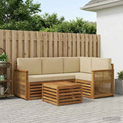 Set vanjskih sofa 5 kom. Prirodna i bež Poliester