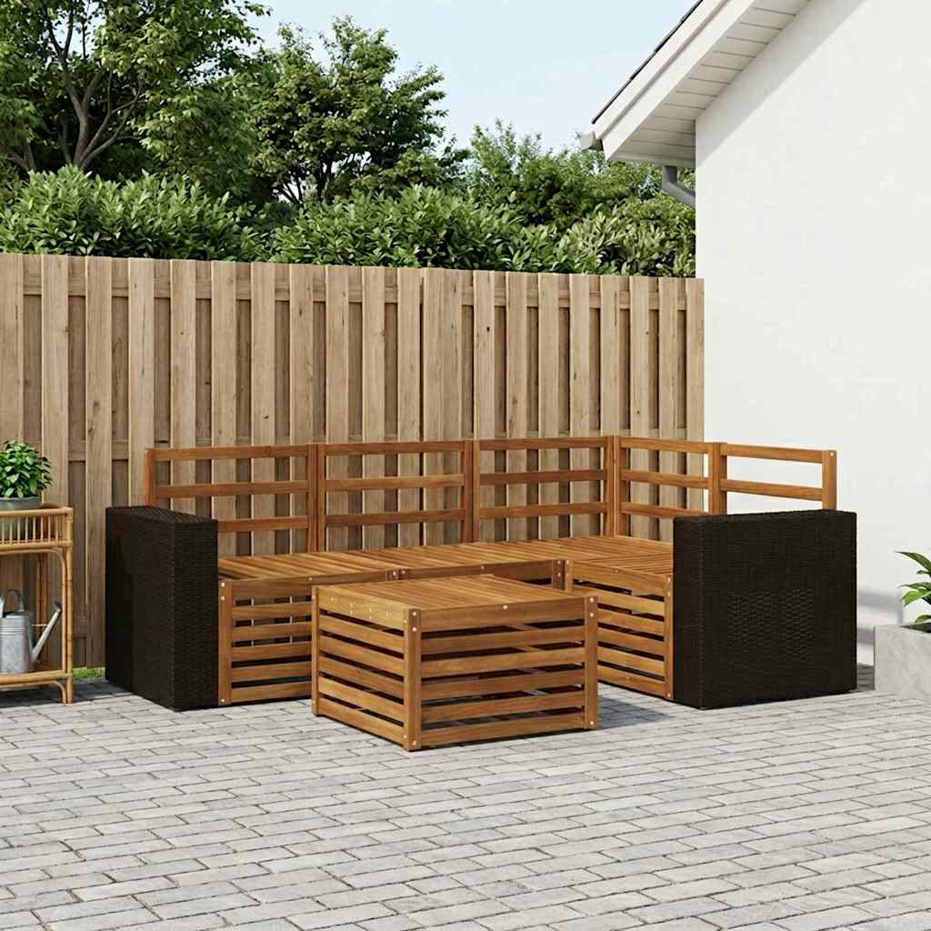 Set vanjskih sofa 5 pcs Prirodna 59 x 59 x 37 cm Poliester