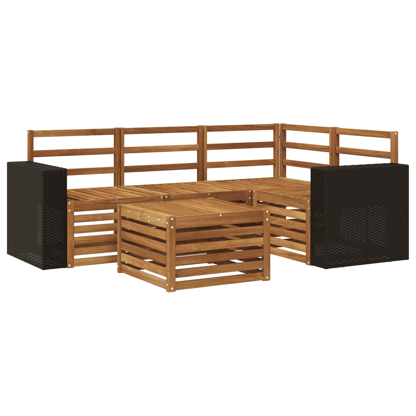 Set vanjskih sofa 5 pcs Prirodna 59 x 59 x 37 cm Poliester