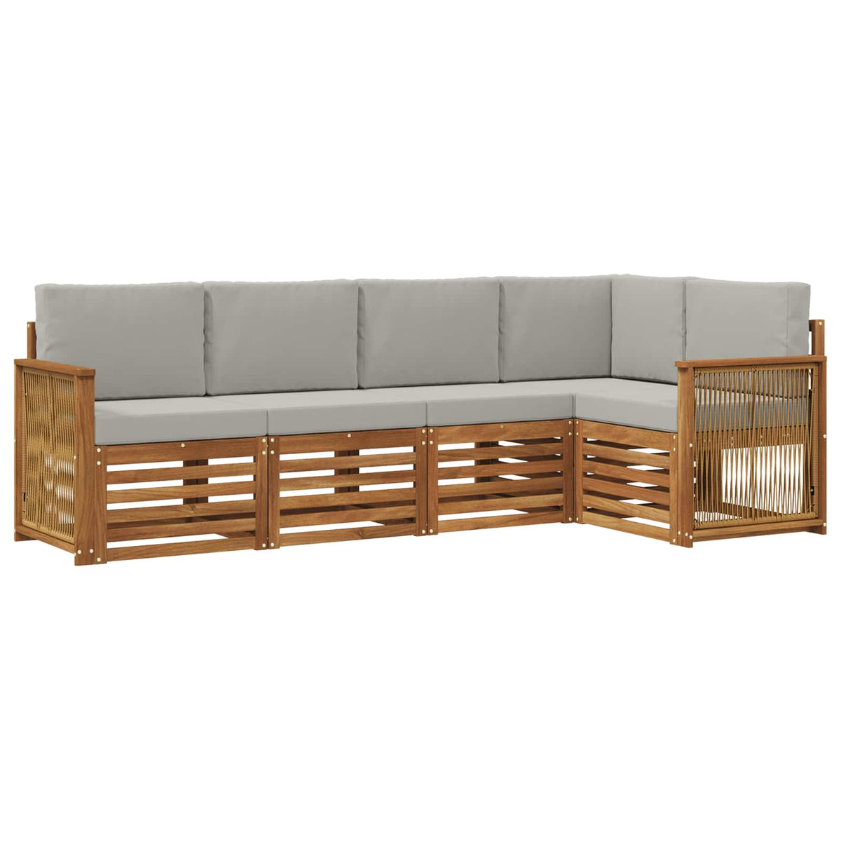 Set vanjskih sofa 4 kom. Prirodna i svjetlosiva