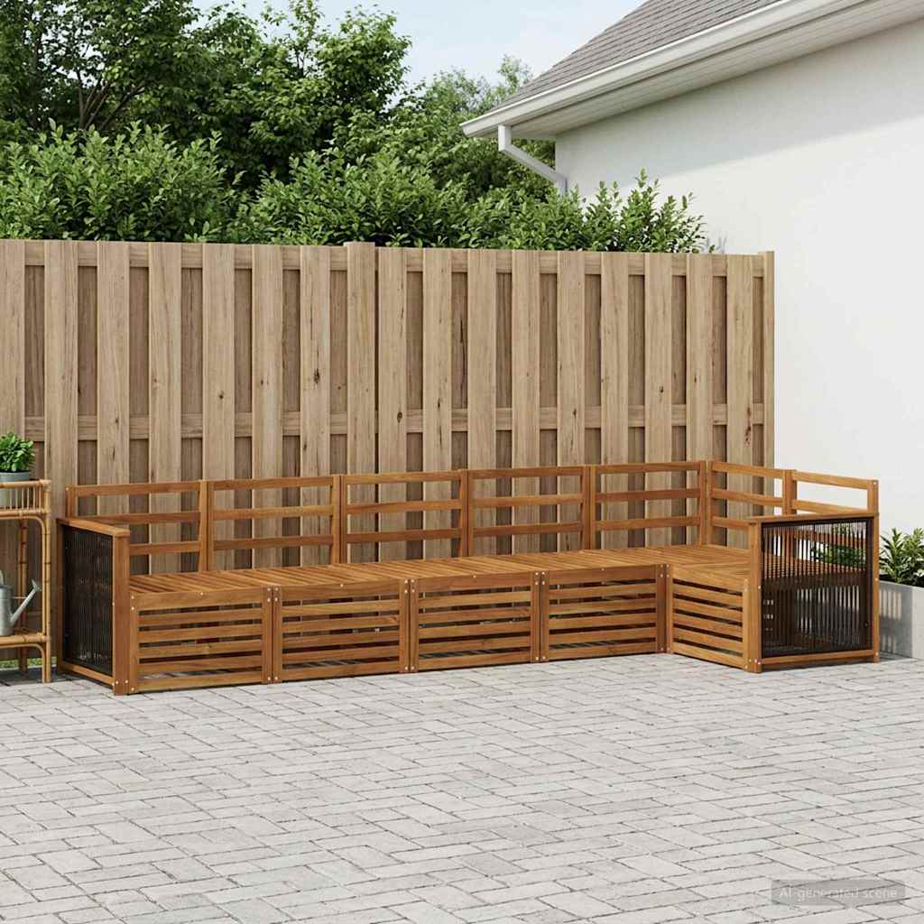 Sekcijska garnitura 5 pcs Prirodna Čvrsto drvo akacije
