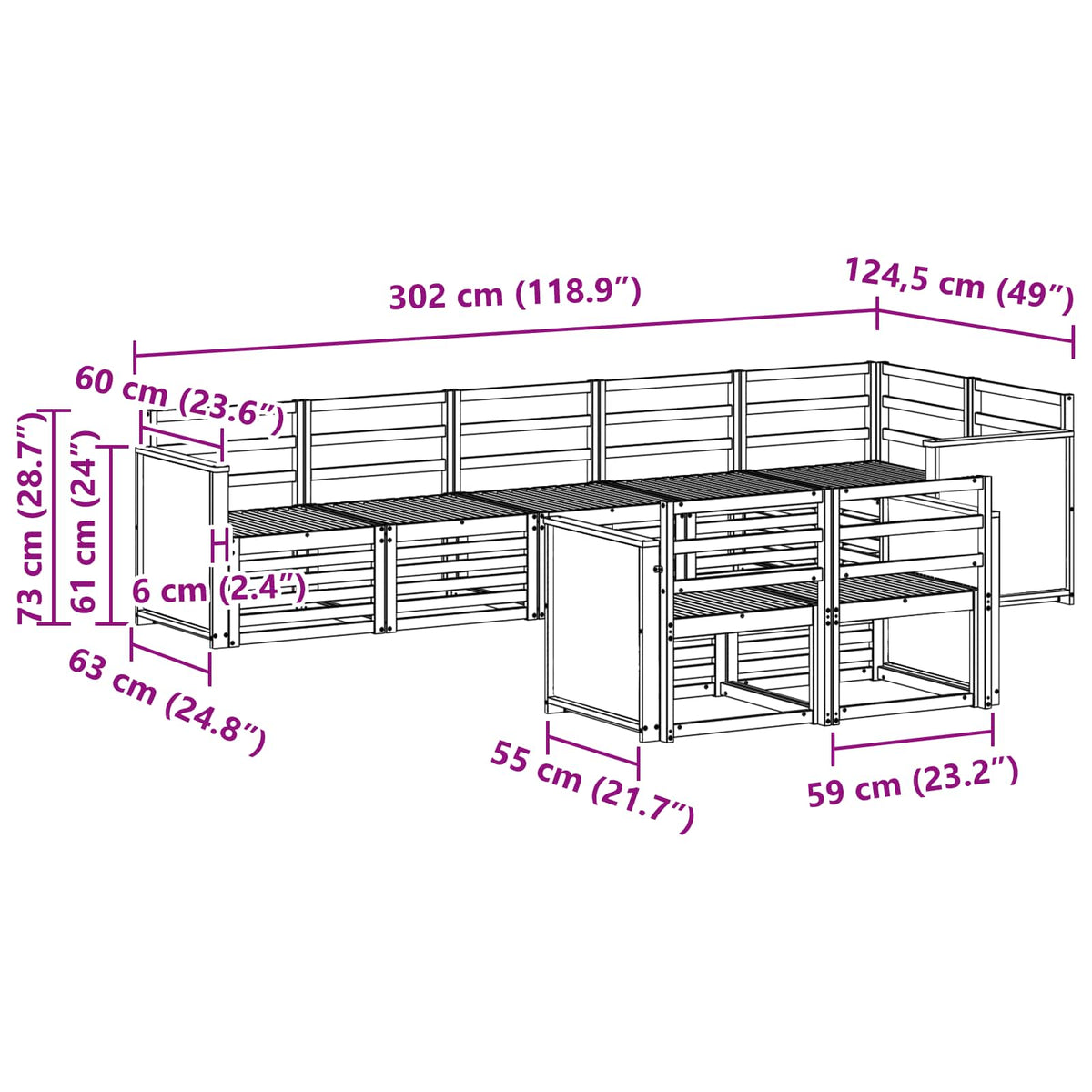 Set vanjskih sofa 7 kom.