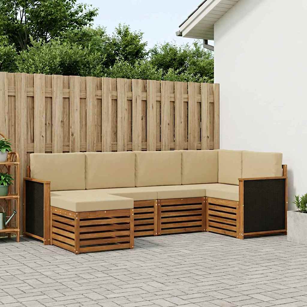 Sekcijska garnitura s jastukom 5 pcs Prirodna