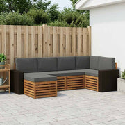 Set vanjskih sofa 6 kom. Prirodna i antracit Poliester 255 x 136,5 x 73 cm