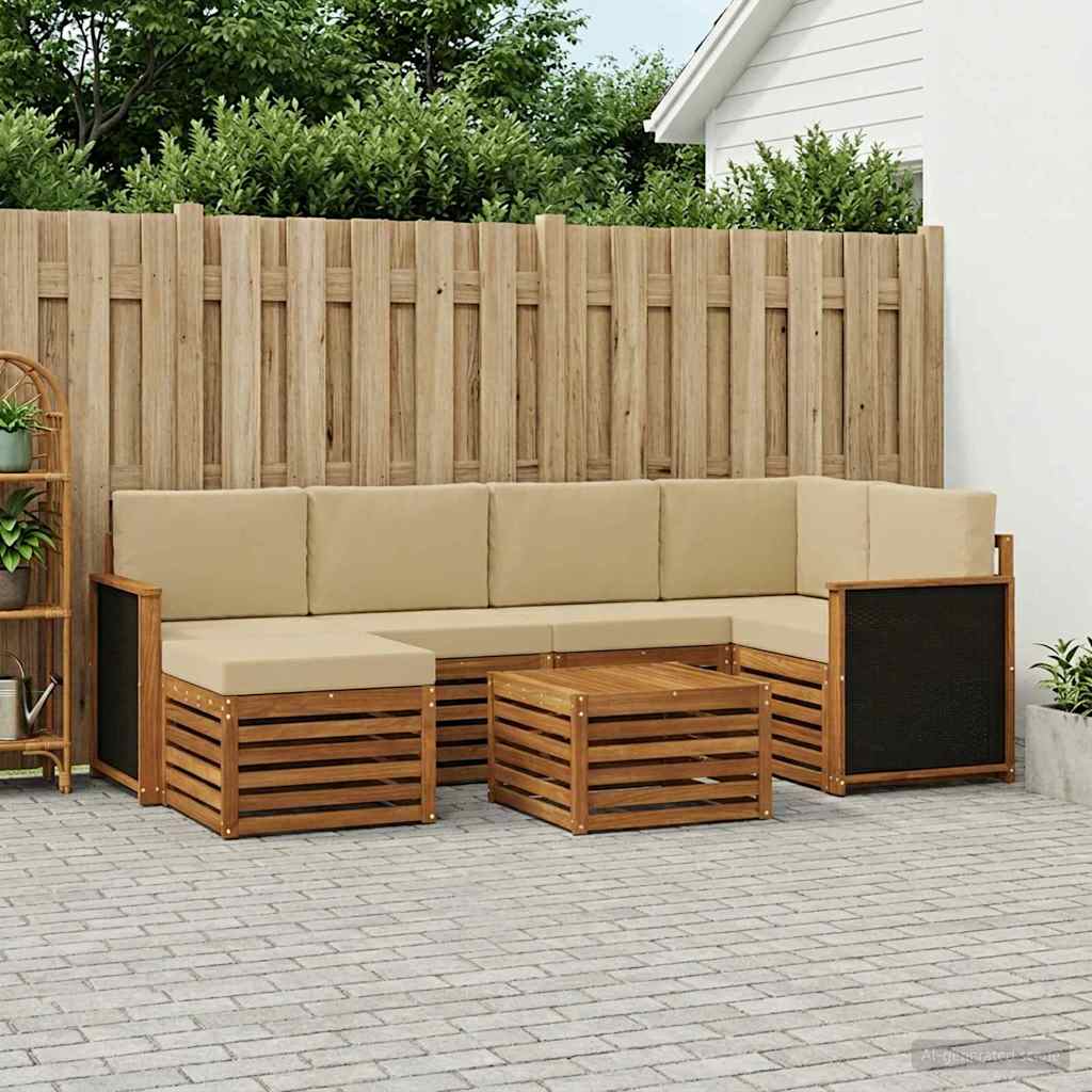 Sekcijska garnitura s jastukom 6 pcs Prirodna