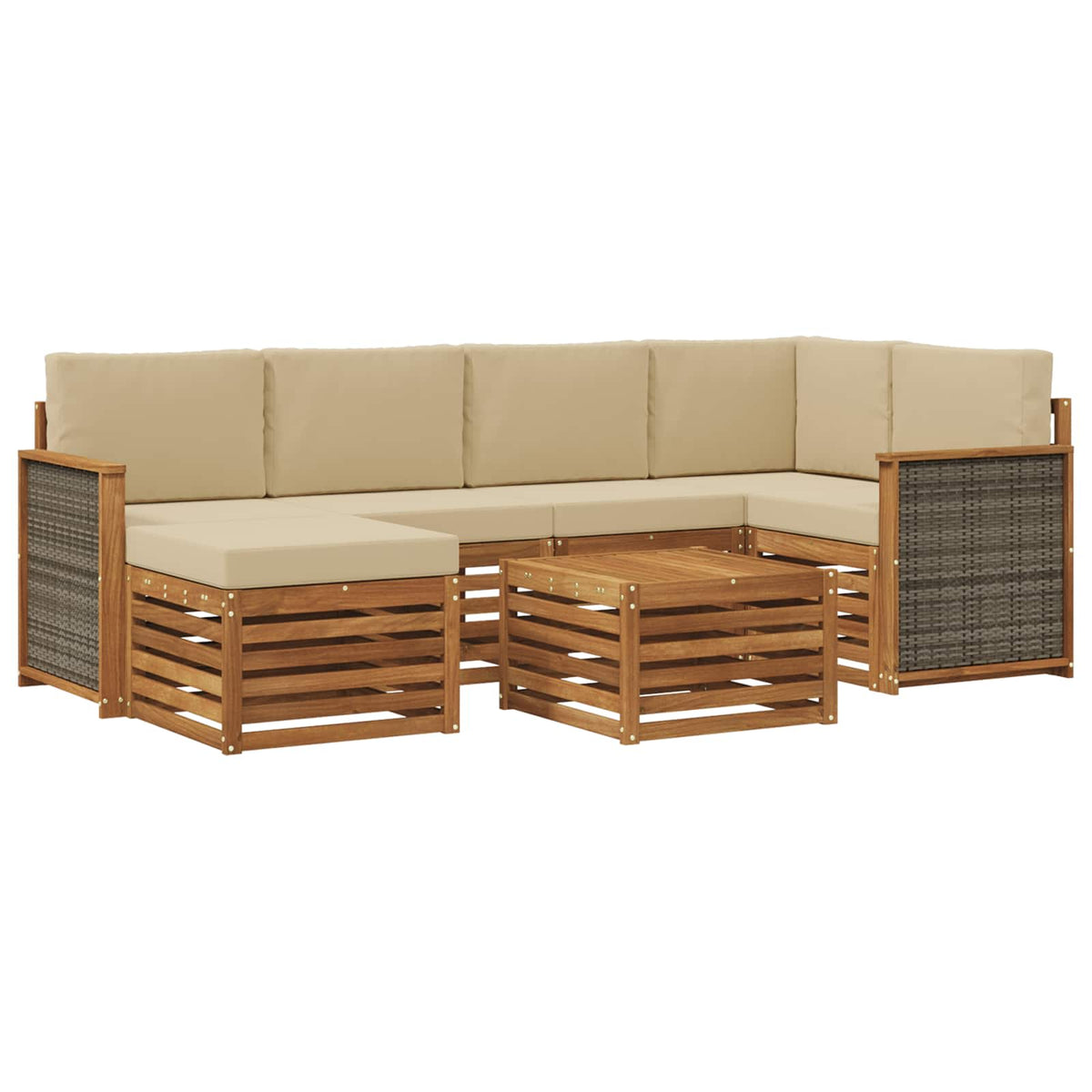 Set vanjskih sofa 6 kom. Prirodna