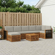 Set vanjskih sofa 7 kom. Prirodna i svjetlosiva