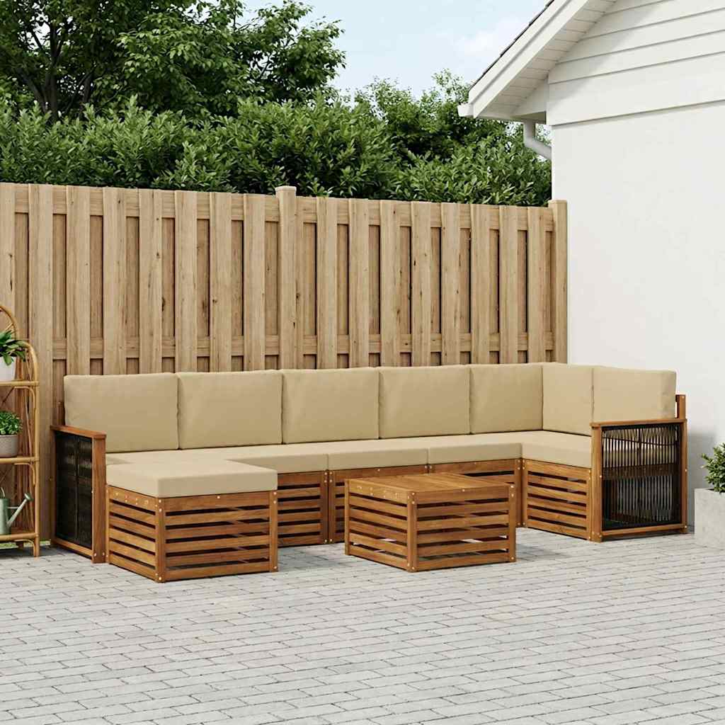 Set vanjskih sofa 7 kom. Prirodna