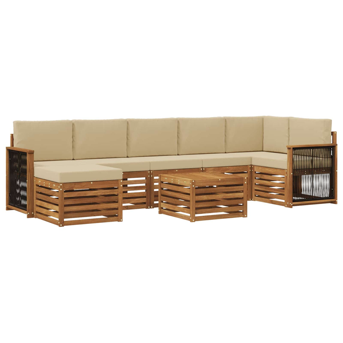 Set vanjskih sofa 7 kom. Prirodna
