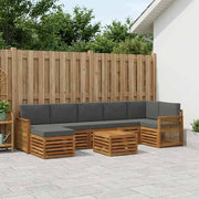 Set vanjskih sofa 7 kom. Prirodna i antracit