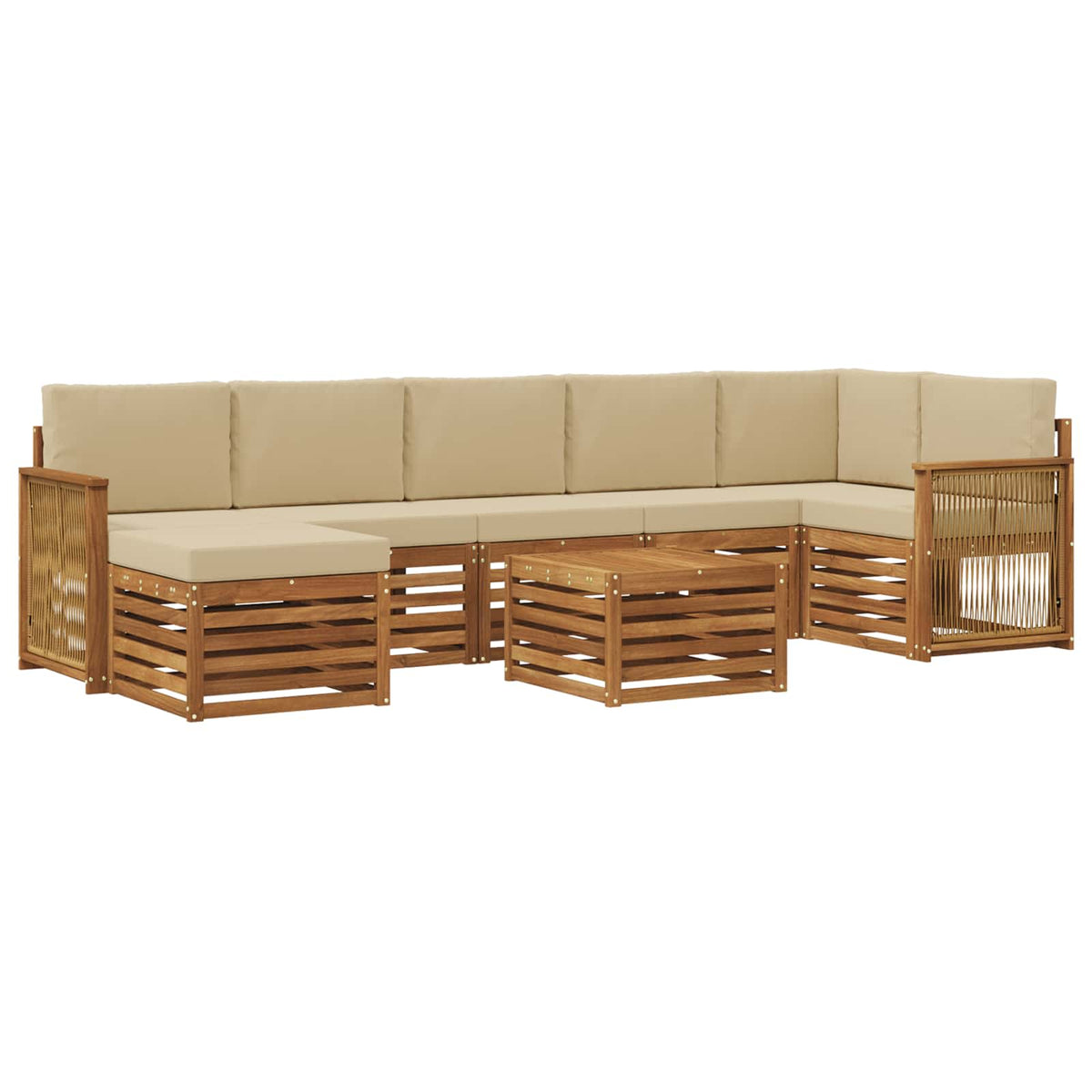 Set vanjskih sofa 7 kom. Prirodna